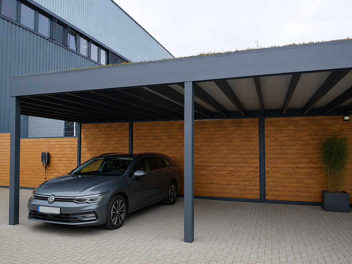 Individuell gebauter Holzcarport